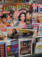 Magazines on sale
